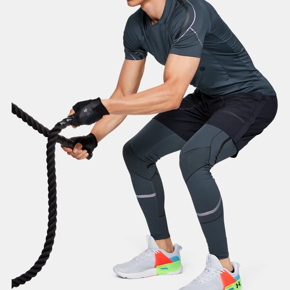 UNDER ARMOUR UA Rush Graphic Compression Leggings Celliant Green 1345198-073 M L - Picture 5 of 6